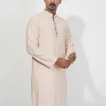 Premium Peach Cotton Panjabi