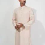 Premium Peach Cotton Panjabi