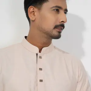 Premium Peach Cotton Panjabi